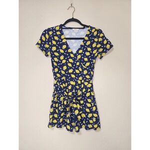 Boden Caroline Playsuit Romper Women's Size 2 Lemon Pattern With Pockets